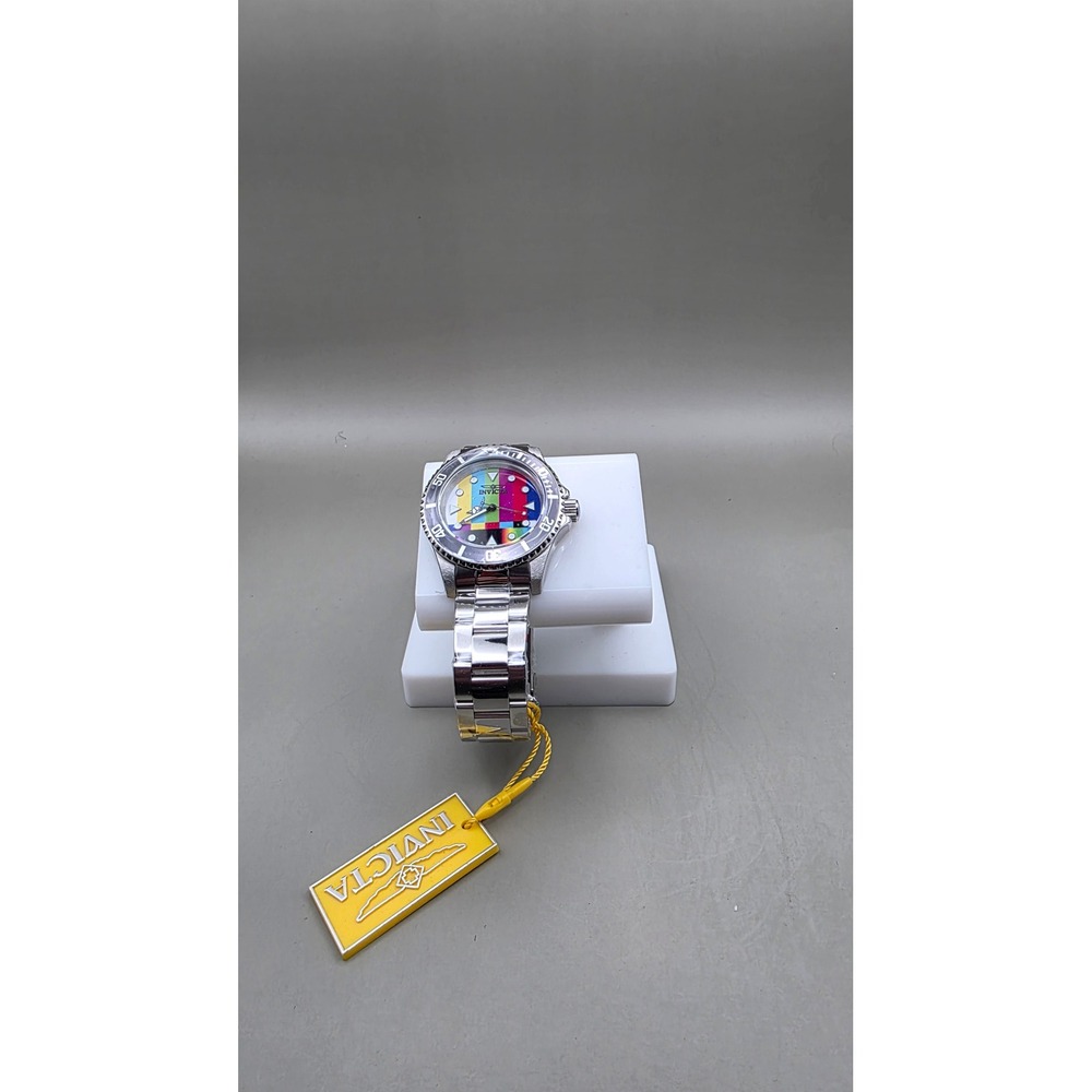 Invicta Pop Art Men's Watch - 40mm, Silver Stainless Steel Multi Color Dial New